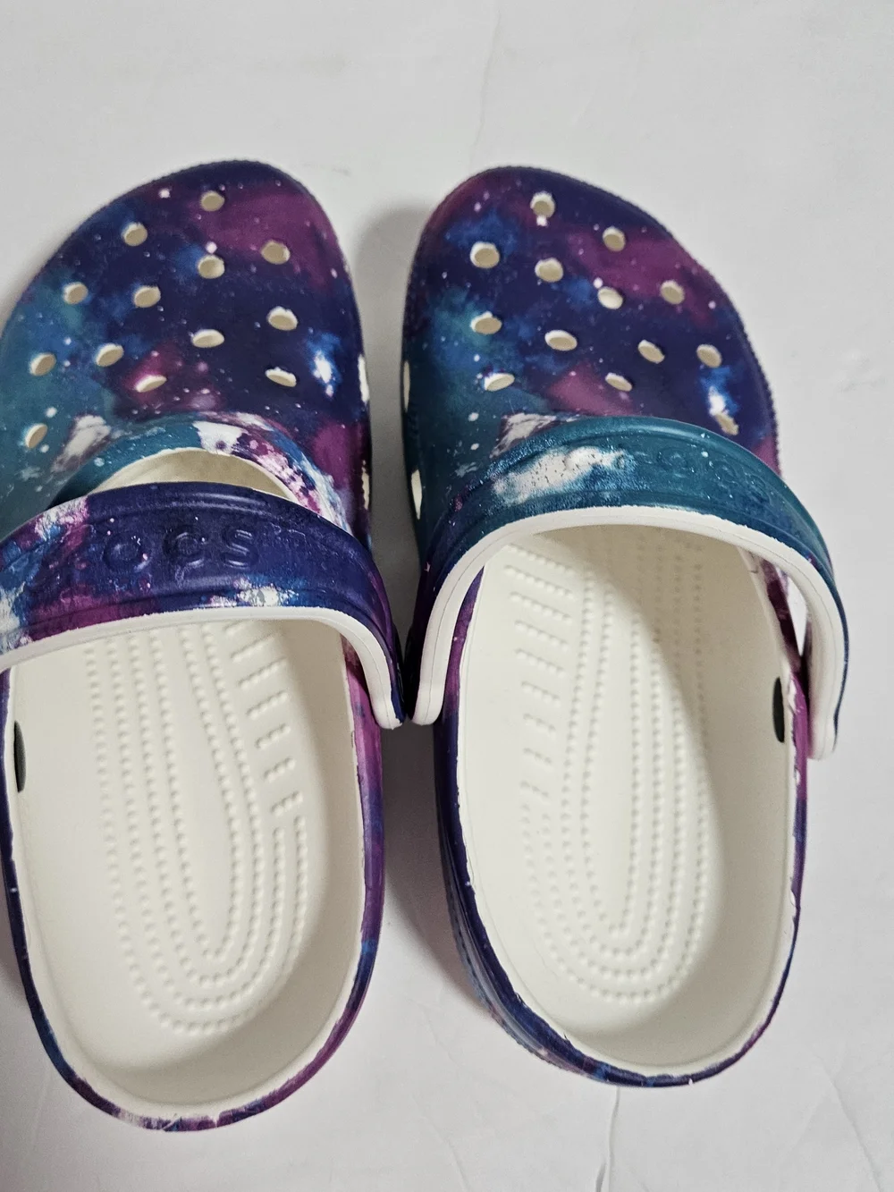 CROCS Kids Galaxy-Print Clog Sandals in Purple and Blue